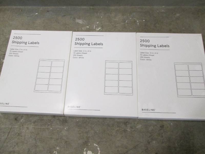 3 Packs of 2500 2 x 4 inch shipping labels