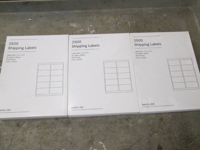 3 Packs of 2500 2 x 4 inch shipping labels