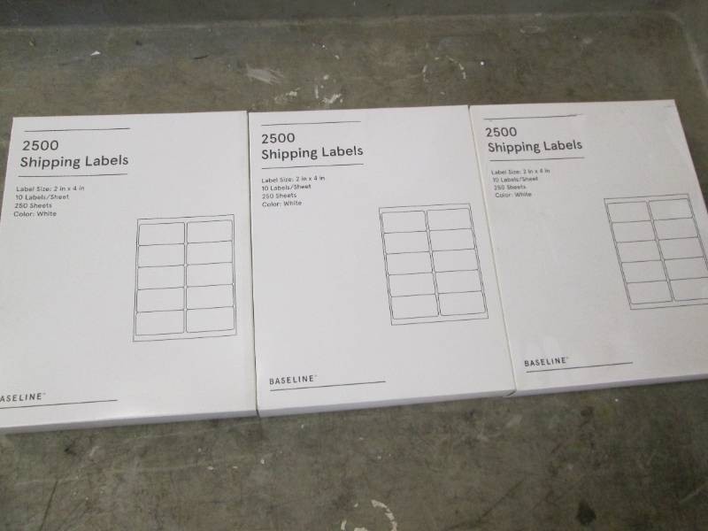 3 Packs of 2500 2 x 4 inch shipping labels
