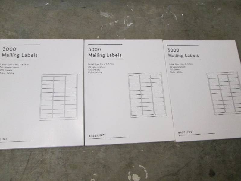 3 Packs of 3000 1 x 2 58 inch shipping labels