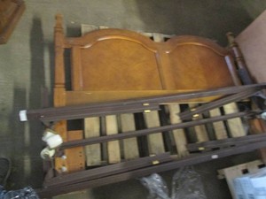 Wood headboard with metal frame 61 wide
