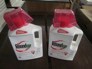 2 Half gallon containers of Roundup weed and grass killer concentrate plus