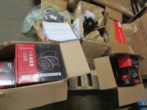 Pallet of brake discs, pads, struts and more