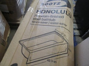 Honolulu space saver porcelain finished steel bathtub