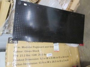 Husky 52 inch black metal pegboard and shelf