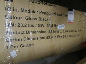 Husky 52 inch black metal pegboard and shelf