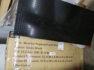Husky 52 inch black metal pegboard and shelf