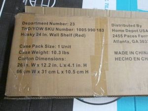 Husky 14 inch red wall shelf