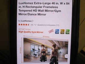 46 x 84 Inch frameless tempered glass mirror for gym or dance studios