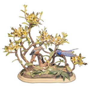 DR - Porcelain Bird Sculpture - Boehm Western Bluebirds Limited Edition 400-01
