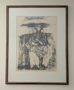 LR - Lithograph - Leslie Thompson the Umbrella Signed & Numbered 1121