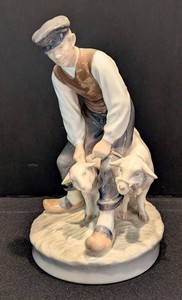 DR - Porcelain Figurine - Royal Copenhagen Shepherd With Sheep