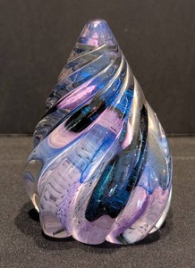 DR - Art Glass Paperweight - LDVL Signed Abstract Spiral Design