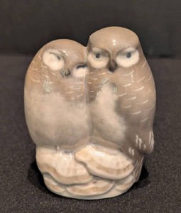 DR - Vintage Royal Copenhagen Porcelain Pair of Owls Figurine #834