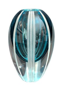 SR - Waterford Crystal Evolution Aqua Haze Art Glass Vase