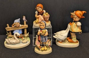SR - Vintage Hummel Goebel Figurine #344 Feathered Friends, Vintage Hummel Goose Girl and More