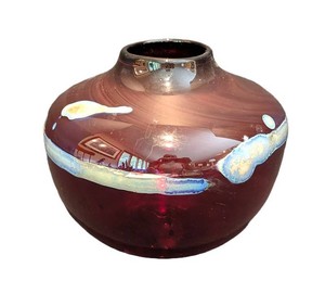 Art Glass Vase - Signed Robert Doring Red Studio Glass