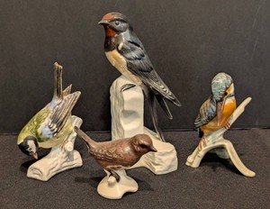 SR - Vintage Porcelain Bird Figurines - Vintage Goebel (Lot of 5)