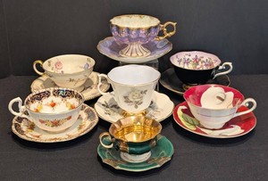 Vintage Teacup & Saucer Mixed Lot - Royal Albert, Lindner & Castle (Lot of 7)