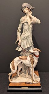 SR - Giuseppe Armani Limited Edition Elegance Porcelain Figurine - Woman with Borzoi (1992)