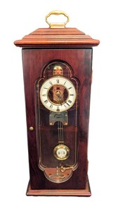 LR - Vintage Wall Clock - Ethan Allen Hermle Brass Skeleton Regulator