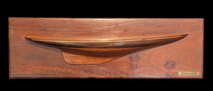 SR - Fine Vintage Laminated Hardwood Half-Hull Model of J-Class Americas Cup Yacht Endeavour
