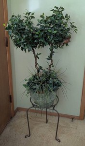 LR - Artificial Topiary Plant Arrangement With Planter & Stand
