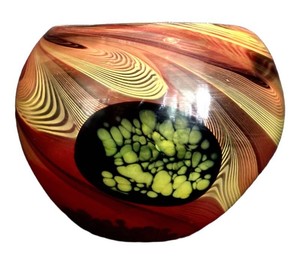DR - Art Glass Vase - Crate & Barrel Taza Swirls 648-275