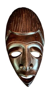 LR - Wooden Tribal Mask - Carved Decorative Wall Art
