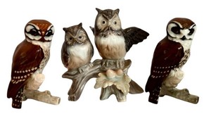 LR - Porcelain Owl Figurines - Hutschenreuther HR Germany (Lot of 3)