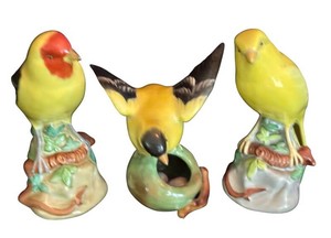 LR - Porcelain Bird Figurines - Spode Yellow Birds (Lot of 3)