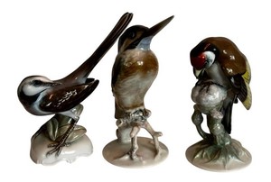 LR - Ceramic Bird Figurines - Rosenthal Set of 3