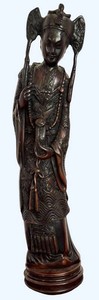LR - Chinese Figurine - Bronze-Tone Standing Figure
