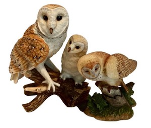 LR - Vintage Owl Figurines - Lenox American Barn Owl (Lot of 2)