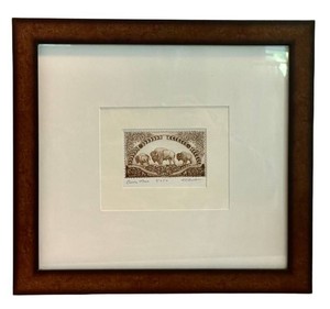 LR - Framed Bison Moon Print - Neil R. Hunt Signed 4250