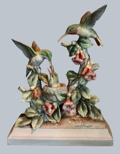 BR1 - Hummingbird Figurine - Ruby-Throated Hummingbird by Andrea