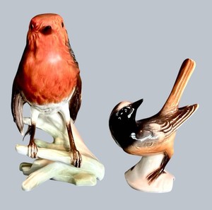 BR1 - Bird Figurines - Goebel Robin & Gartenrotschwanz (Lot of 2)