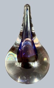 BR1 - Art Glass Vase - Vintage Orrefors Intermezzo Teardrop
