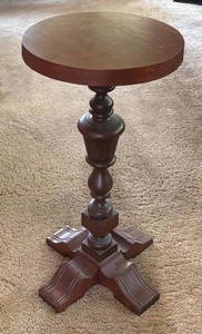 FR - Vintage Wooden Plant Stand  Pedestal Table