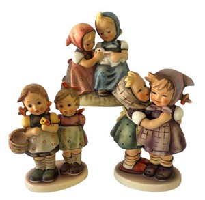 DR - Trio of Hummel Goebel Figurines including Easter Time, Telling Her Secret & Daddys Girl