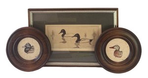 FR - Limited Edition Canvasbacks Print with Framed Needlepoint Decor