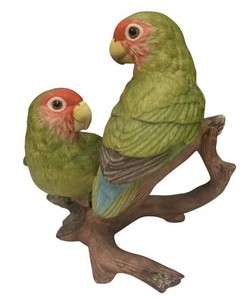 LR - Vintage Boehm Porcelain Baby Lovebirds Bird Figurine - Hand-Painted Bisque