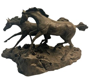 LR - Bronze Horse Sculpture - Lanford Monroe Morning on Montana Plains