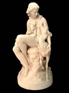 LR - Antique Parian Porcelain Figurine - a Wood Nymph, C.B. Birch