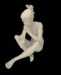 LR - Vintage Kaiser Porcelain Nude Flute Player Figurine #385 by W. Gawantka