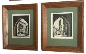 LR - Vintage Framed Innsbruck Hand-Colored Prints (Lot of 2)