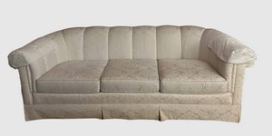 FR - Vintage Upholstered Sofa - Three-Seat Floral Damask