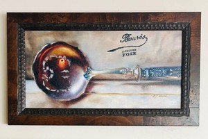 LR - Still Life Spoon Artwork - Signed B.J. Ward Framed