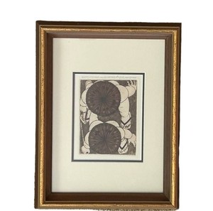 LR - Hand-Colored Etching - Yvonne Davis Short View of a Long March 1980 11x14