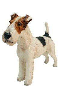 LR - Vintage Wire-Haired Fox Terrier Figurine - Royal Doulton HN1014